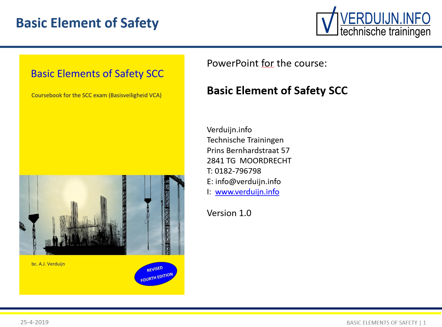 PowerPoint Basic Elements of Safety - Basisveiligheid Engels - Afbeelding 2